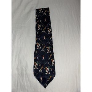 Disney Mickey Mouse Navy Blue 100% Silk Golf Tie Atlas Design Sweden Necktie VTG
